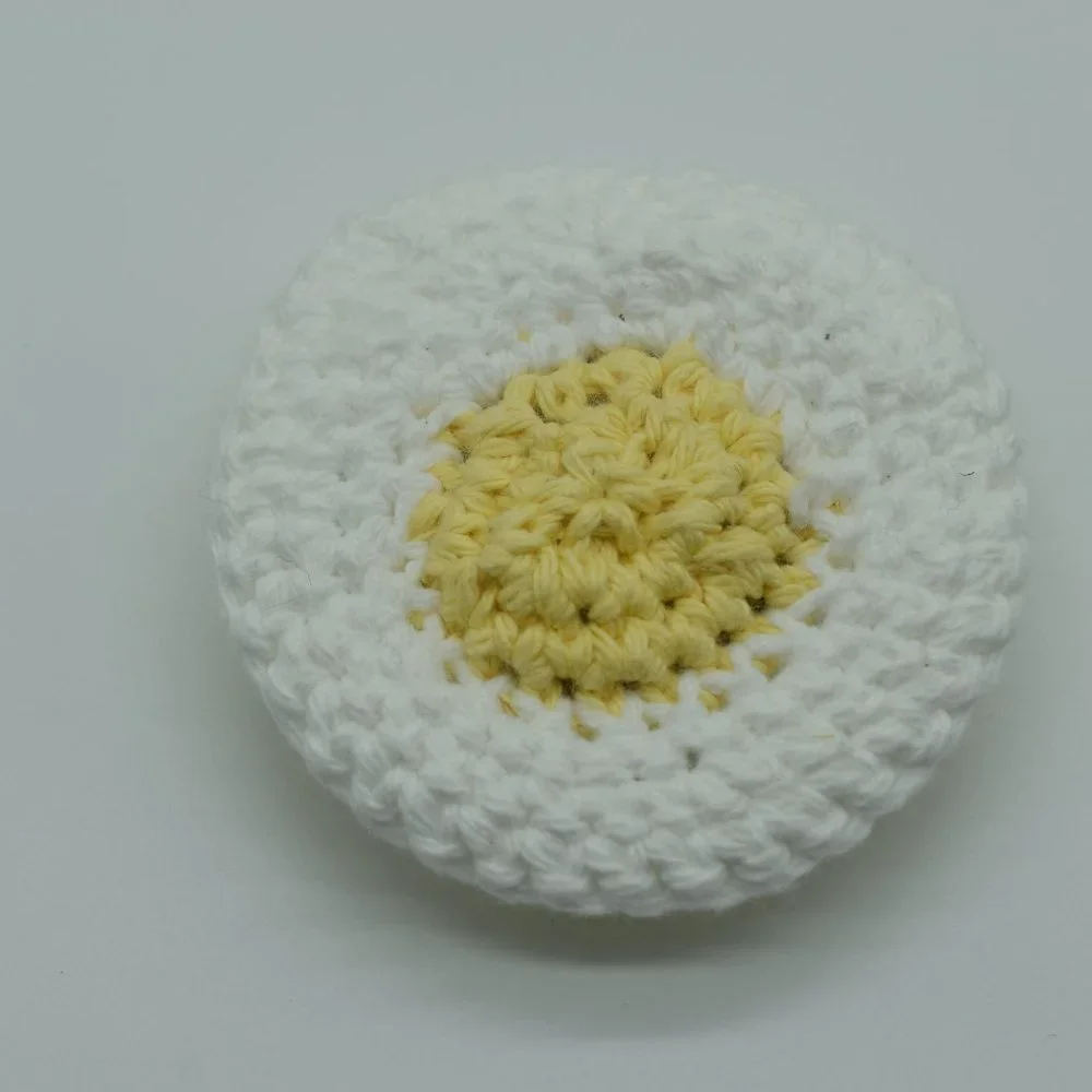 Handcrafted Crochet Fried Egg catnip toy